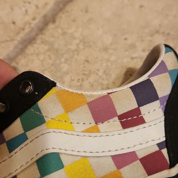 Vans Women's Rainbow Colors Checkered Skater Shoes Size 7 - Picture 9 of 10